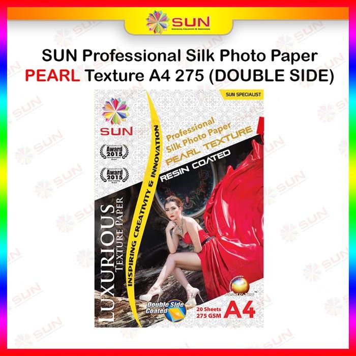 

Kertas Foto Silky - SUN Prof. Silk Photo Paper Double Side Pearl A4