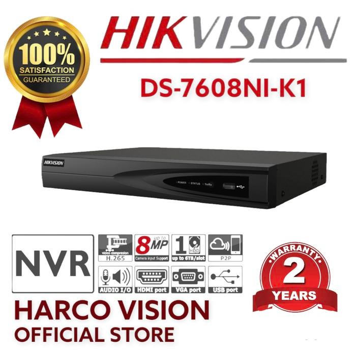 NVR HIKVISION 8 CHANNEL DS-7608NI-K1 NVR 8CH HIKVISION