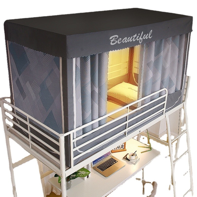 Student Dormitory Integrated Bed Curtain Bedroom Bunk Bed Dual-Use Mosquito Net Bunk Bed Bunk Bunk C
