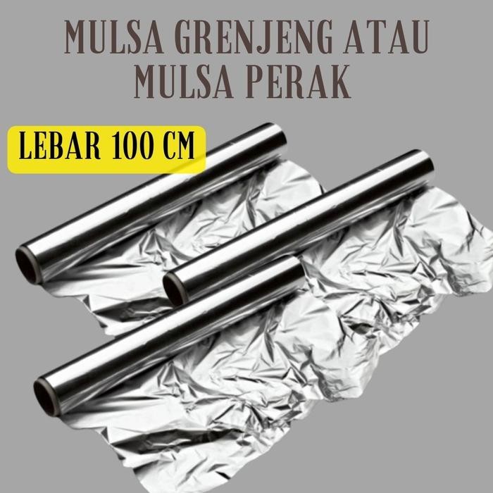 Plastik Mulsa Perak 1 Roll Mulsa Grenjeng Lebar 100 Cm