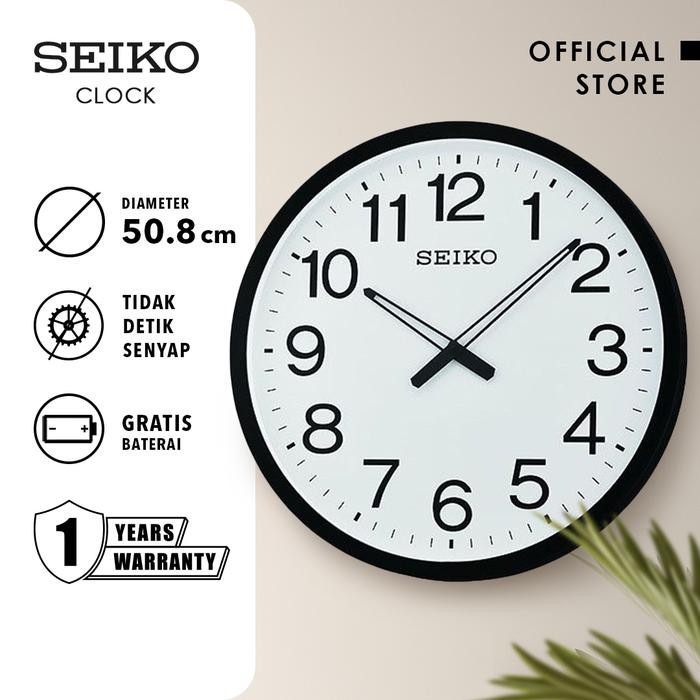 Jam Dinding Seiko Qxa563K 50.8Cm Plastic Case Original