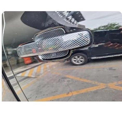 For Ford Ranger Everest 2023 2024 Car Accessories Carbon Fiber Style Door Handle Cover Smart Key