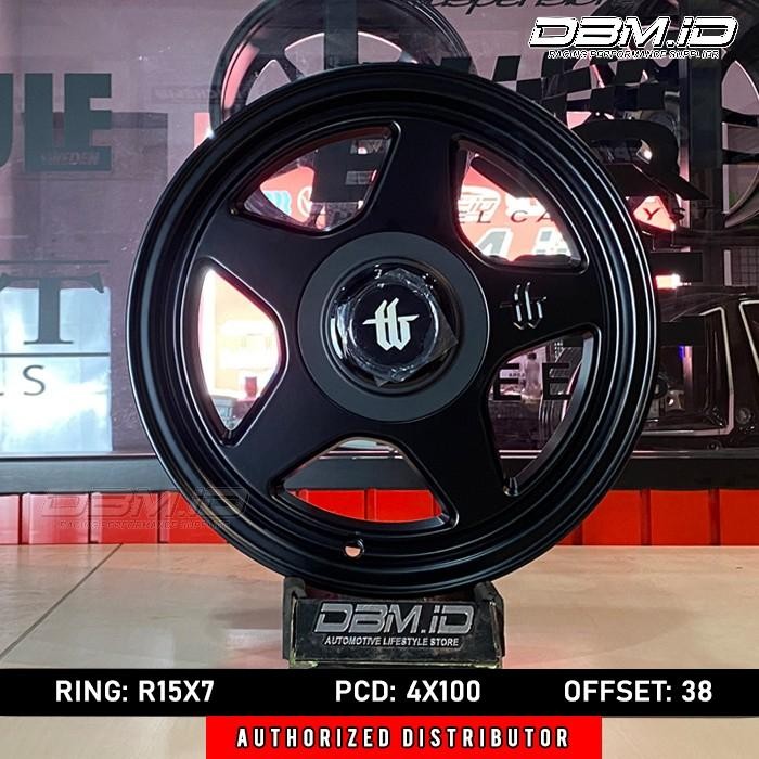 Terlaris Velg Mobil Tbw Turbo Bastard Wheel Dashing R15 4X100 Lebar7 Et38 Black Original