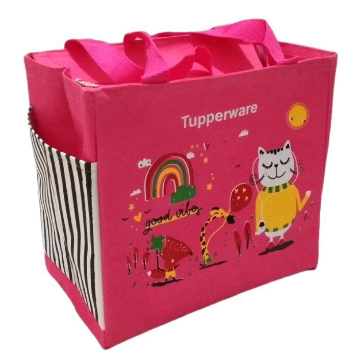 ASLI tas bekal FOODIE CAT Tupperware//tas bekal//tas anak//tas tote//tas tenteng//tas serbaguna