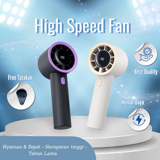 ORI Kipas Angin Portable Mini Strong Wind 100 Gear / Kipas Senter LED Super Terang / Kipas Angin