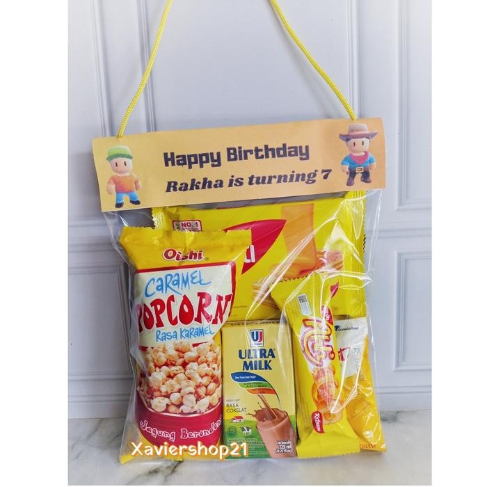 PAKET SNACK LABEL CUSTOM TEMA KUNING