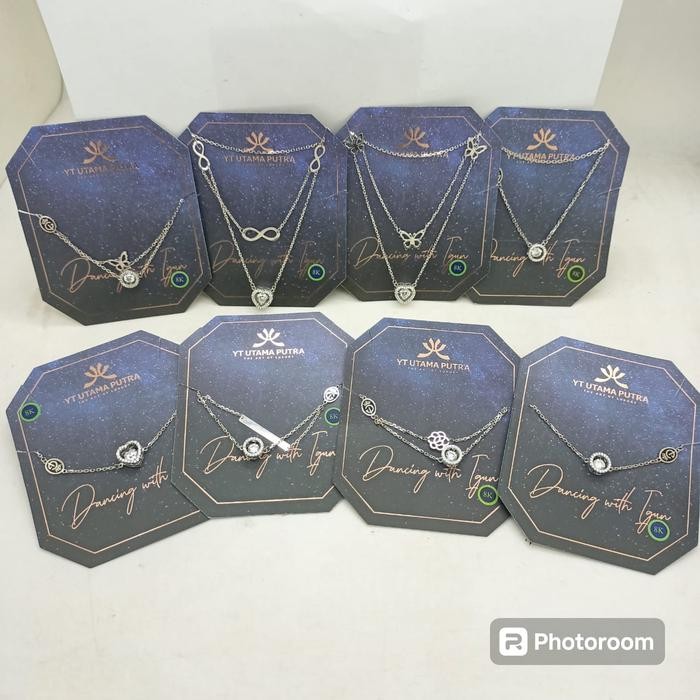 Kalung Emas Gelang Dancing with Igun 375 8k Whitegold best seller