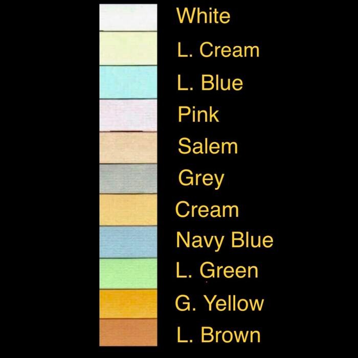 Ready Kertas Concorde warna & putih 90gr size 79x109 cm ( 1 rim plano )