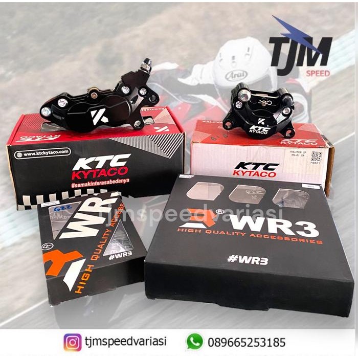 PAKET KALIPER KTC 2P 4P + BRACKET DEPAN BELAKANG WR3 NINJA250FI OLD