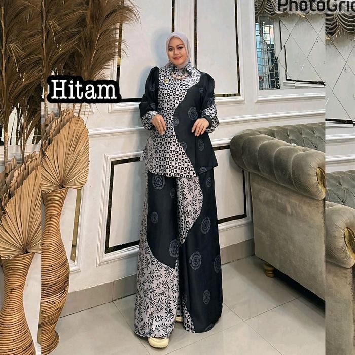 de68- Queenasyari - Fiona Set Kulot ( Tanpa Hijab ) Setelan Muslim Daily Wanita Dewasa