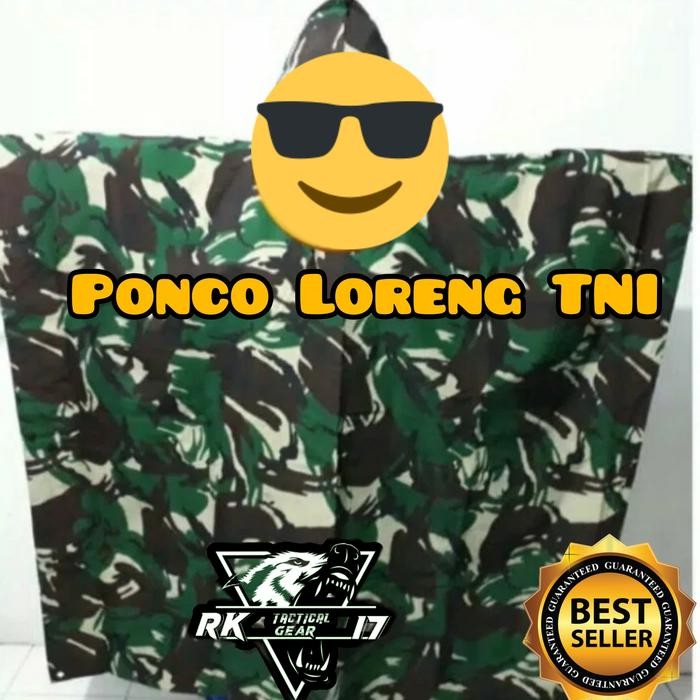 ORIGINAL Ponco Loreng TNI/ Mantel Loreng TNI / Jas Hujan TNI Pelbet READY STOCK