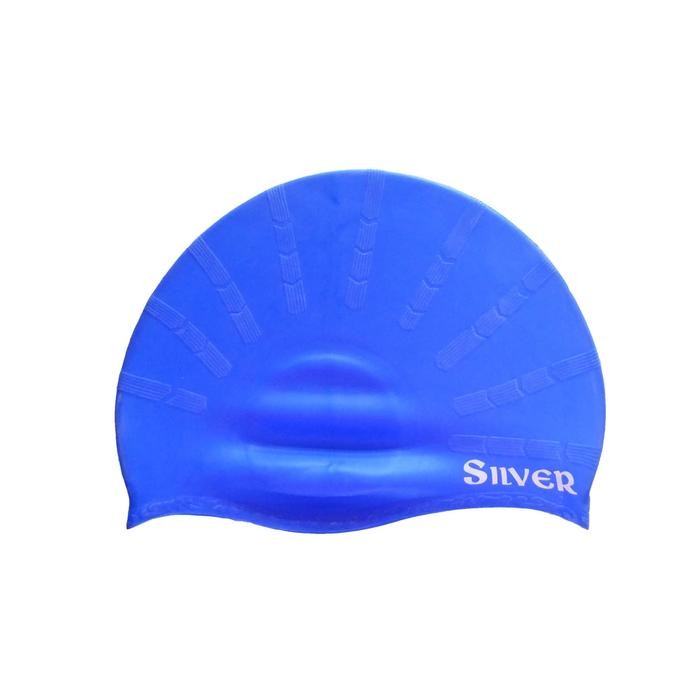 viy1- Topi Renang Dewasa Silver Silicone Swim Cap 17011.1089