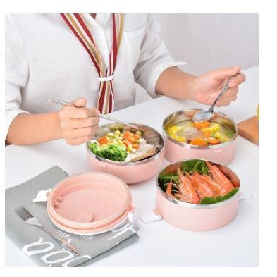 BelanjaHemARt- Rantang Susun Polos Warna Lunch Box Stainless Steel Kotak Bekal Set Camping Piknik
