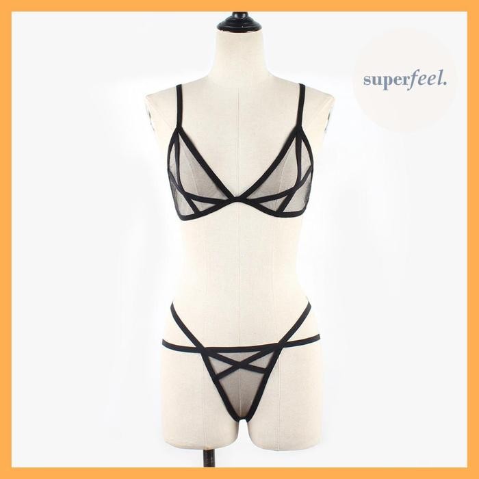 SEXY SFL LINGERIE BIKINI SET TRANSPARAN WANITA PEREMPUAN PREMIUM CD KOLOR BH BRA SEXY SEE THROUGH