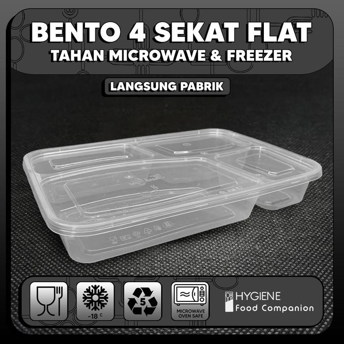 Bento 4 sekat Plastik Thinwall / Thinwall Sekat Food Container Premium
