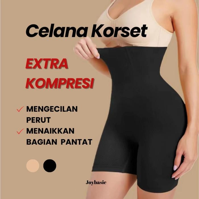 Joybasic Women's Celana Korset - Korset Pelangsing Pinggang, Perut, Paha dan Menaikan Bokong Bahan