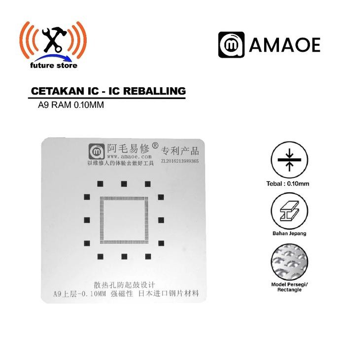 Cetakan IC BGA Amaoe A9 Atas 0.10mm Bahan Jepang