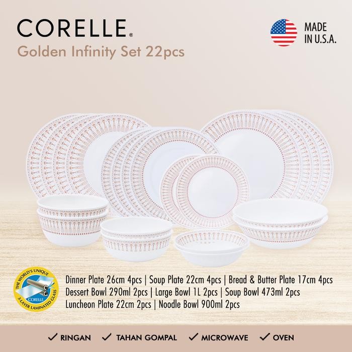 Golden Infinity Dinner Set / Set Piring Makan / Set Piring Makan