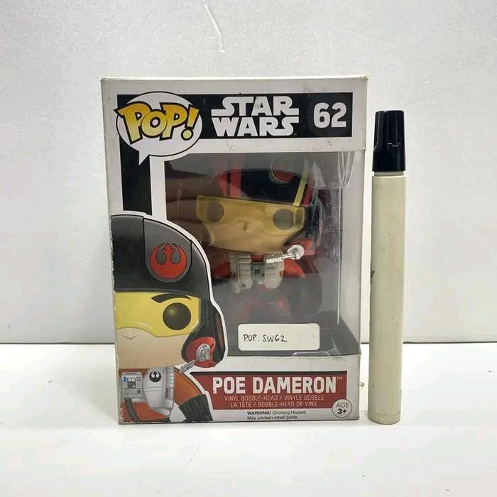 HOT SALE MAINAN FIGURE FUNKO POP 26 POE DAMERON STARWARS VINYL BOBBLE HEAD ORIGINAL TINGGI