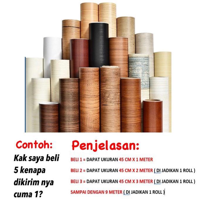NEW 1 METER Wallpaper dinding moti kayu