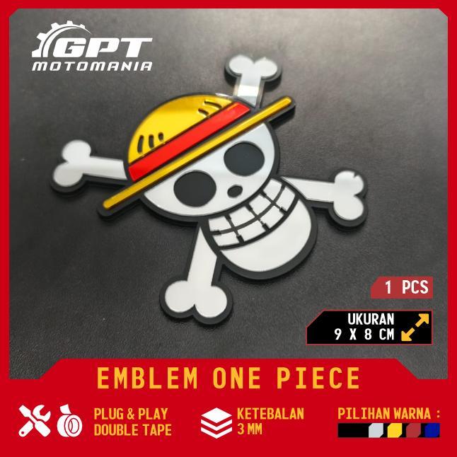 SALE  ONE PIECE LUFFY AKRILIK MIRROR EMBLEM TOPI JERAMI DOUBLE TAPE ORIGINAL