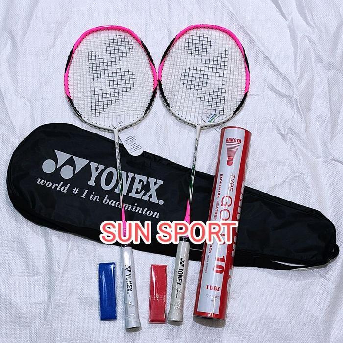 raket badminton yonex bulutangkis pink elegand lengkap Olahraga