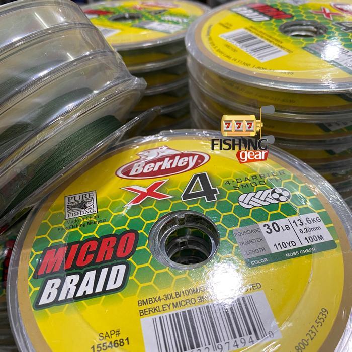 SENAR BENANG PE BERKLEY MICRO BRAID X4 CONNECTED GREEN 110YD 100METER