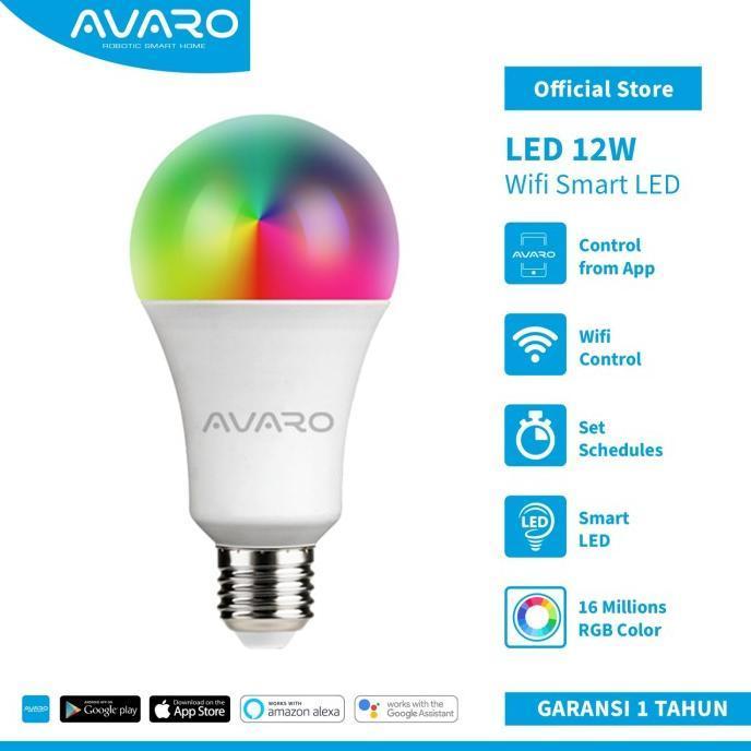 Ada AVARO Lampu Smart LED 12W WiFi Smart Bulb RGB+WW