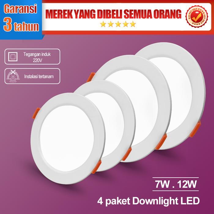LAMPU LED DOWNLIGHT PANEL 7W / 12W PUTIH / KUNING TIPIS BULAT INBOW PANEL LIGHT LAMP PLAFON
