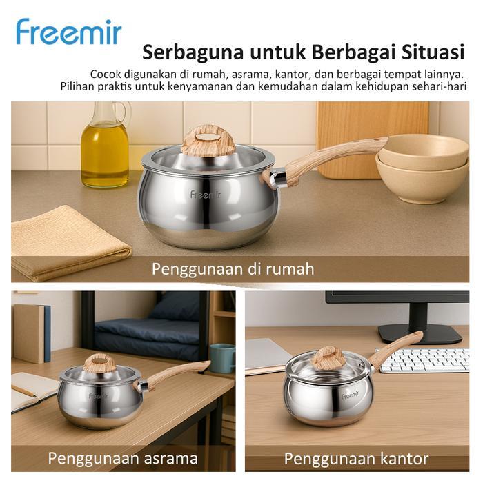 [Masihngekost] freemir Panci Gemoy Stainless SUS 304 Bonus Kukusan Anti Karat Panci Kukus Masak