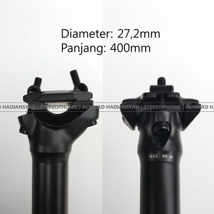 Seatpost United 27.2Mm Panjang 400Mm Seatpost 27.2 Seatpost 27,2 Hitam