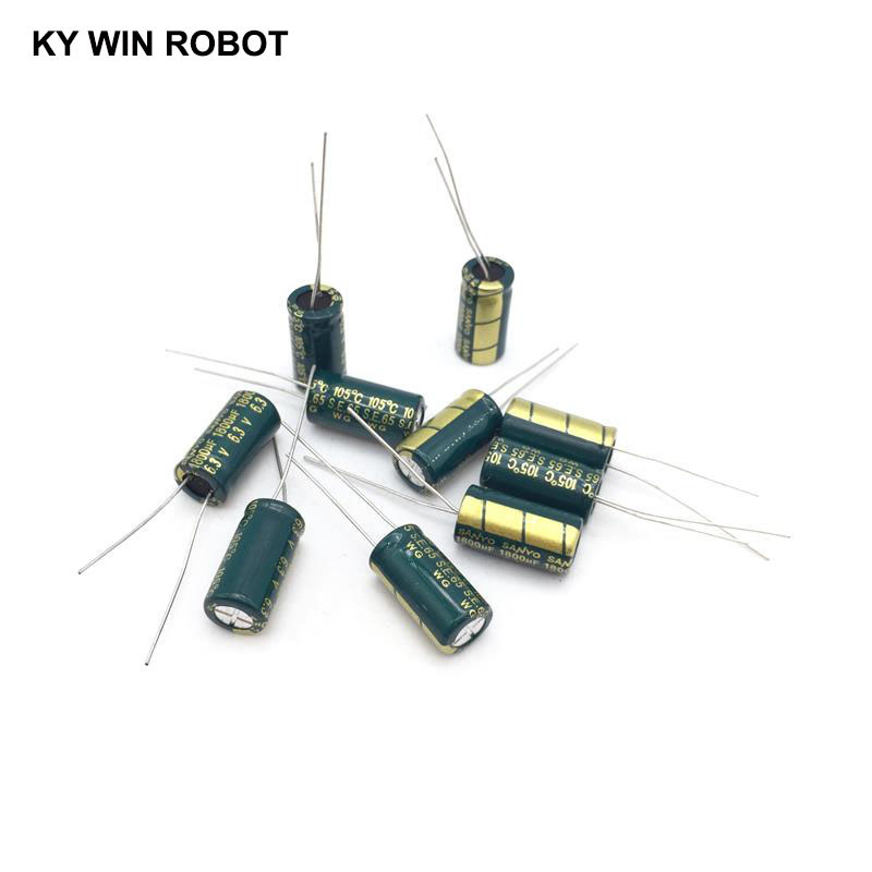 10 pcs Aluminum electrolytic capacitor 1800 uF 6.3 V 8 * 16 mm frekuensi tinggi Radial Electrolytic