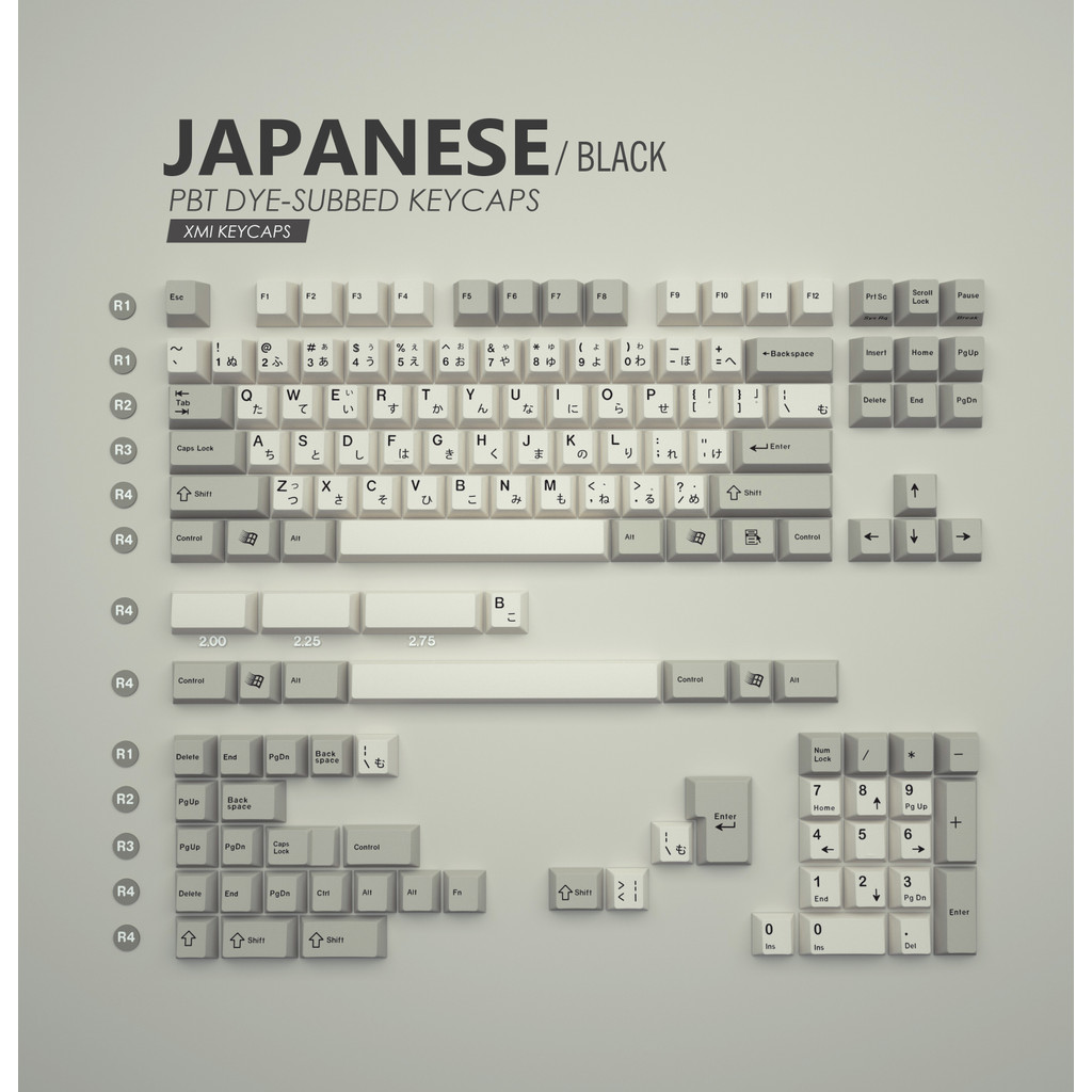 XMI Xiami Keycaps Retro Mechanical Keyboard Keycaps Japanese Japi PBT Dye Sub Keycaps