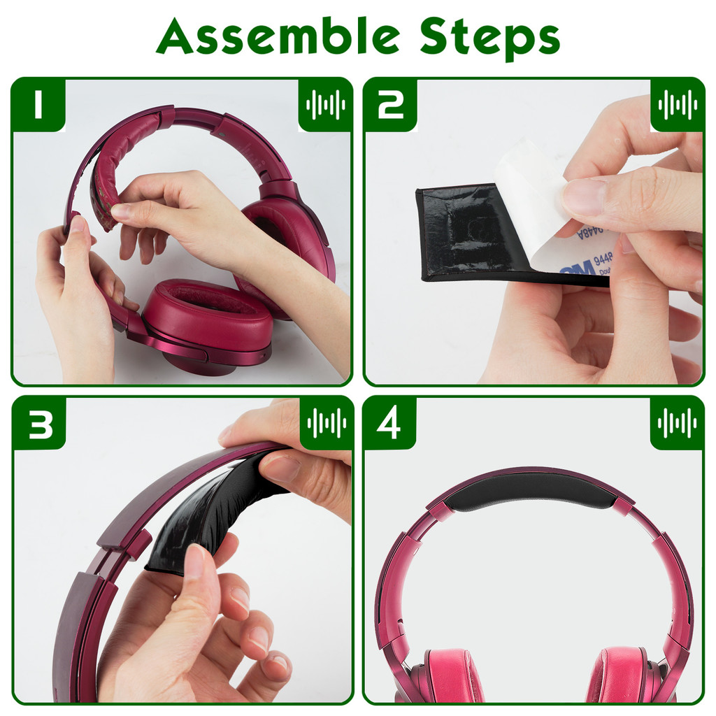 Geekria Protein Leather Headband Pad Compatible with Sony MDR-100ABN Headphones Replacement Band