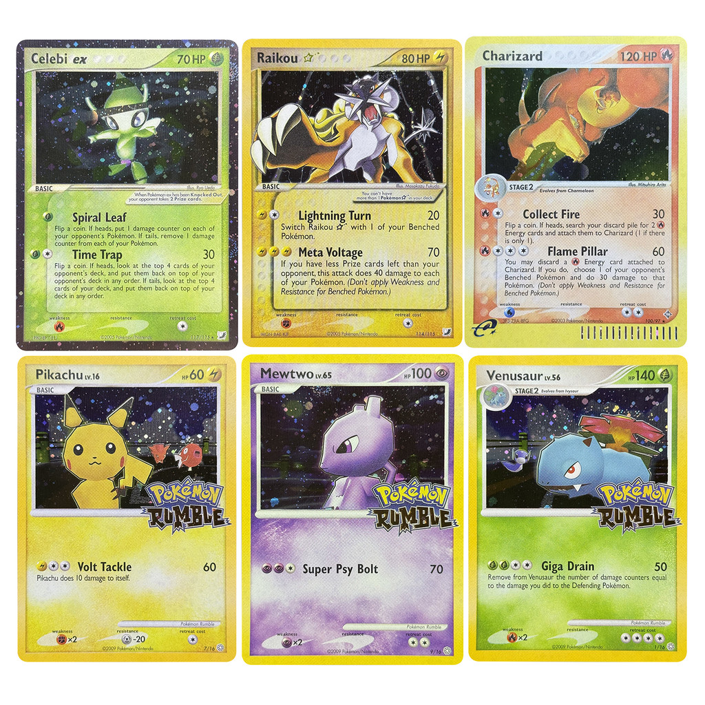 PKM Proxy Cards Mewtwo Venusaur Pikachu Rumble (RM) Raikou Star Celebi Unseen Forces EN Card Trading