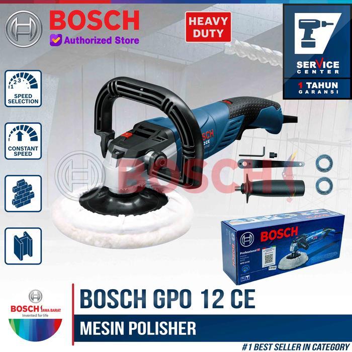 Bosch Polisher GPO 12 CE 1250 Watt 7 Inch 180MM Mesin Poles GPO 12CE GPO12 GPO12CE Ergonomis dengan 