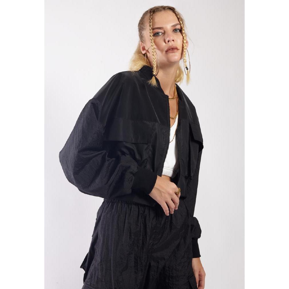 OCWA RAFF CROP BLACK JACKET - XS