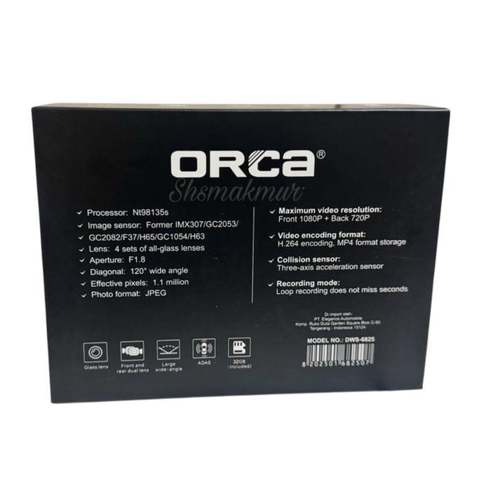 Kamera ORCA DVR DWS-6825, kamera parkir depan belakang, cctv mobil