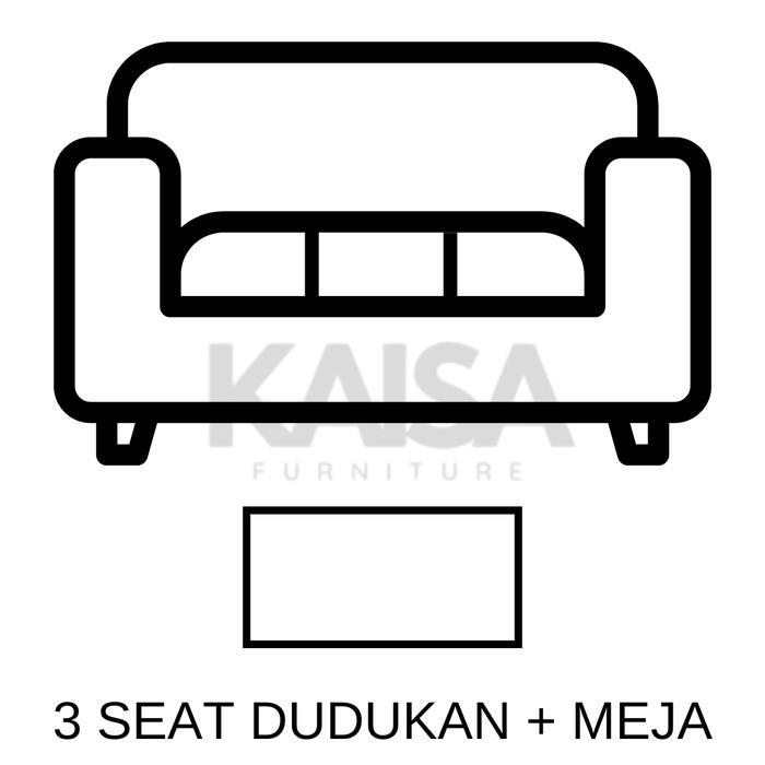 Sofa Tamu Mewah Full Dakron Kualitas Premium 321 seat meja - Kaisa Furniture - 3 seat