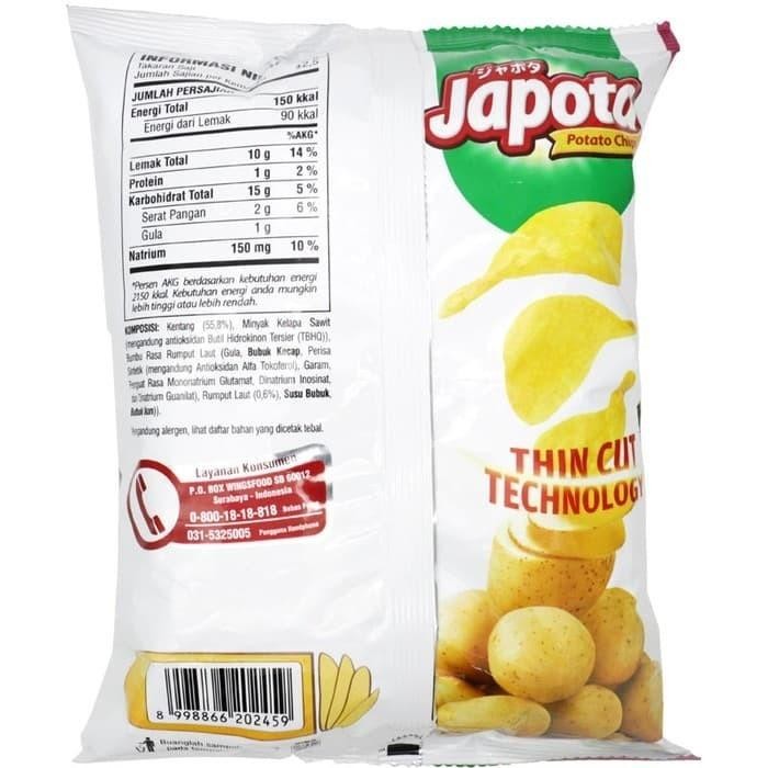 

KERIPIK KENTANG JAPOTA POTATO UMAMI JAPANESE SEAWEED - 68 GR (6 PCS)