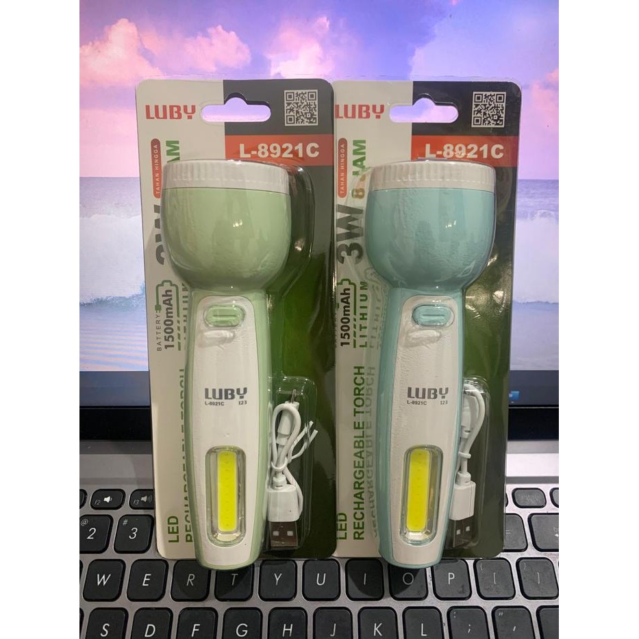 Pilihan- Luby L-8921C Lampu Senter 3Watt +10Smd Led Senter Tangan Emergency