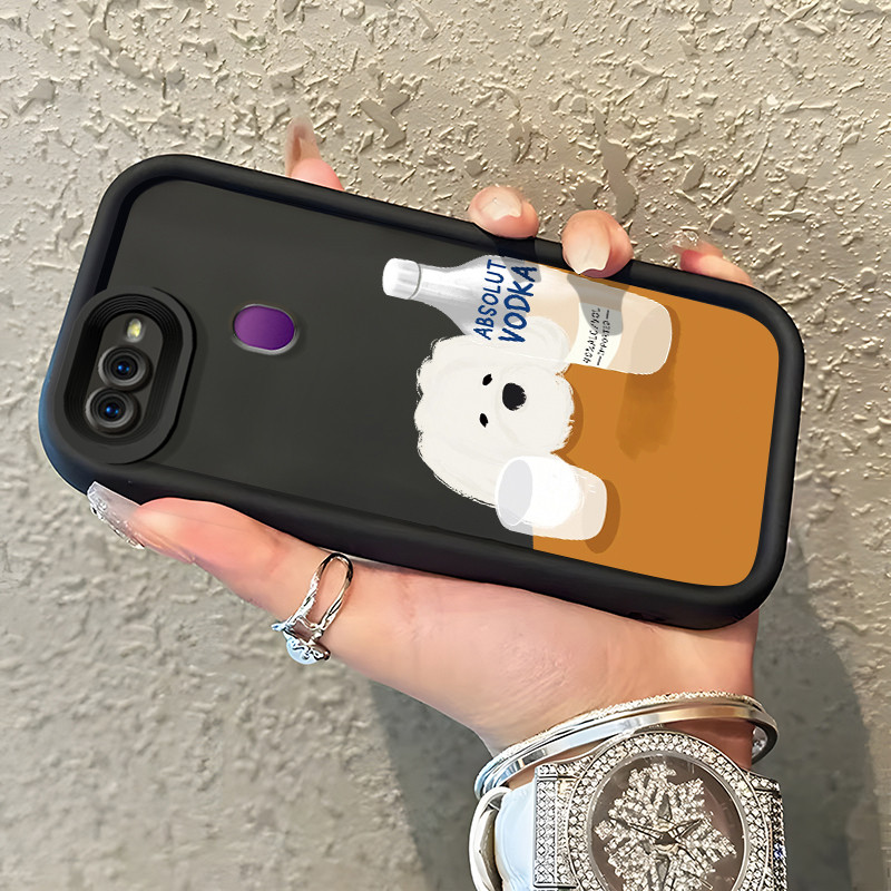Casing Hp OPPO F9 F9 Pro A7x Realme 2 Pro Realme U1 Case Casing Anjing putih kecil pola HP Kasing Si