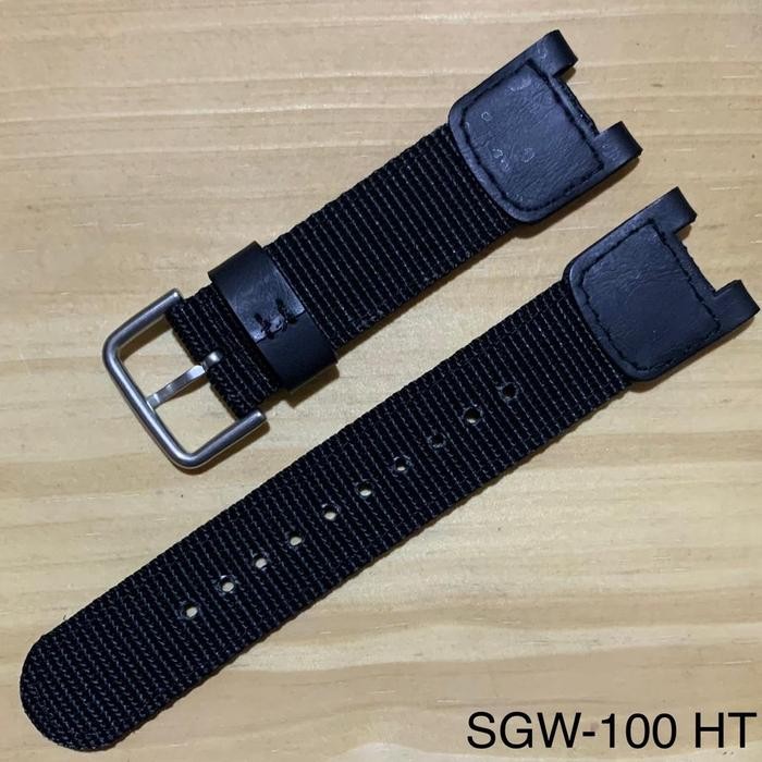 TALI JAM TANGAN CASIO OUTGEAR - TALI JAM KANVAS CASIO SGW-100 BLACK