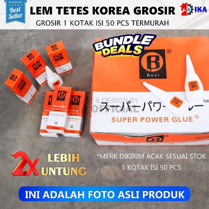 

( GROSIR 1 BOX = 50 PCS ) LEM KOREA SUPER GLUE LEM SETAN PER 50 PCS / LEM POWER GLUE KOREA G PEREKAT