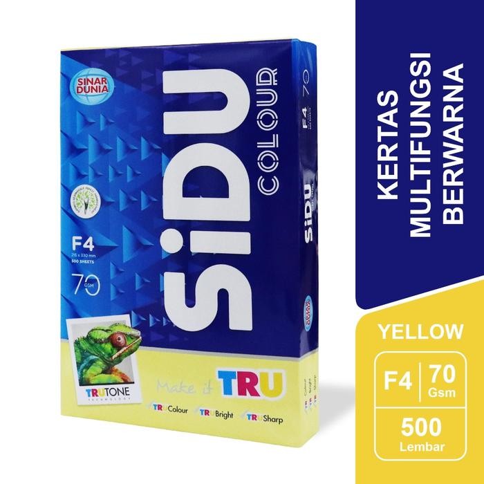 

Sidu Kertas Fotocopy Warna Kuning/Yellow 70 Gsm F4 1 Rim - Sdu Clr 70 F4 160