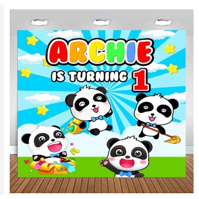 Banner Flexi Hiasan Dinding Birthday/ Backdrop - Baby Bus