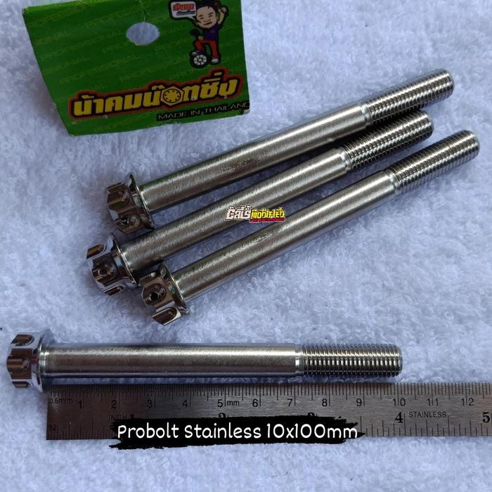 BAUT PROBOLT STAINLESS NEW MODEL 10X100MM DRAT 14 PANJANG 10CM