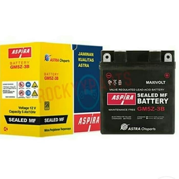 DISKON AKI ASPIRA GM5Z-3B MF, AKI KERING ASPIRA READY STOCK