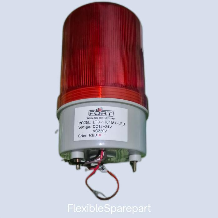 WARNING LIGHT/ROTARY LAMP 4" LTD-1101MJ-LED DC12-24V / AC220V- RED - FORT