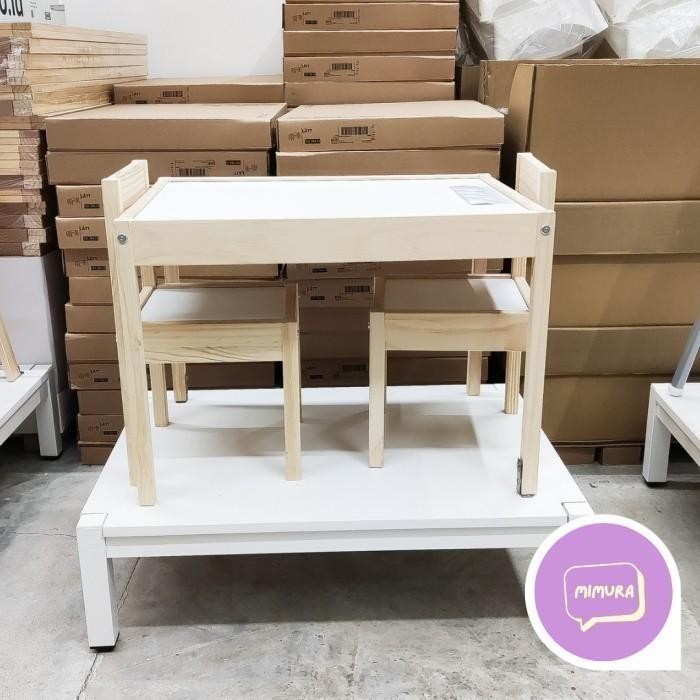 Meja Belajar Anak Kayu 2 Kursi Sekolah Tk Playgroup Paud Ik